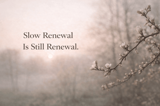 Calm natural scene symbolizing slow renewal and steady spiritual growth
