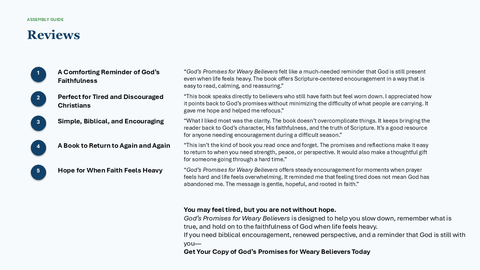 God's Promises for Weary Believers: Finding Hope, Strength, and Rest in the Faithfulness of God