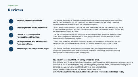 Still Believe. Just Tired: A Gentle Journey Back to Hope
