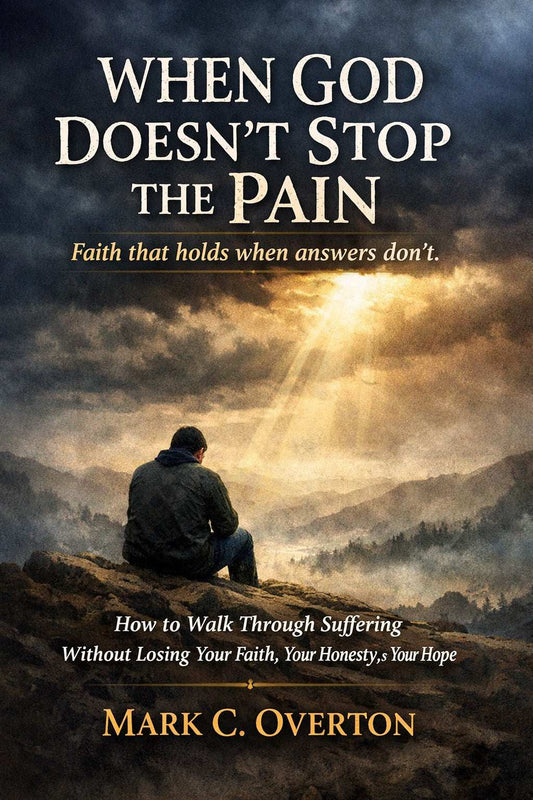 Cover of Christian discipleship guide When God Doesn’t Stop the Pain with faith and endurance themes